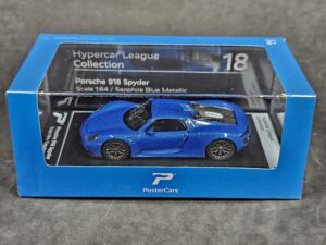 Porsche 918 Spyder Blue 1/64 - Poster Cars (Ruedas de goma)