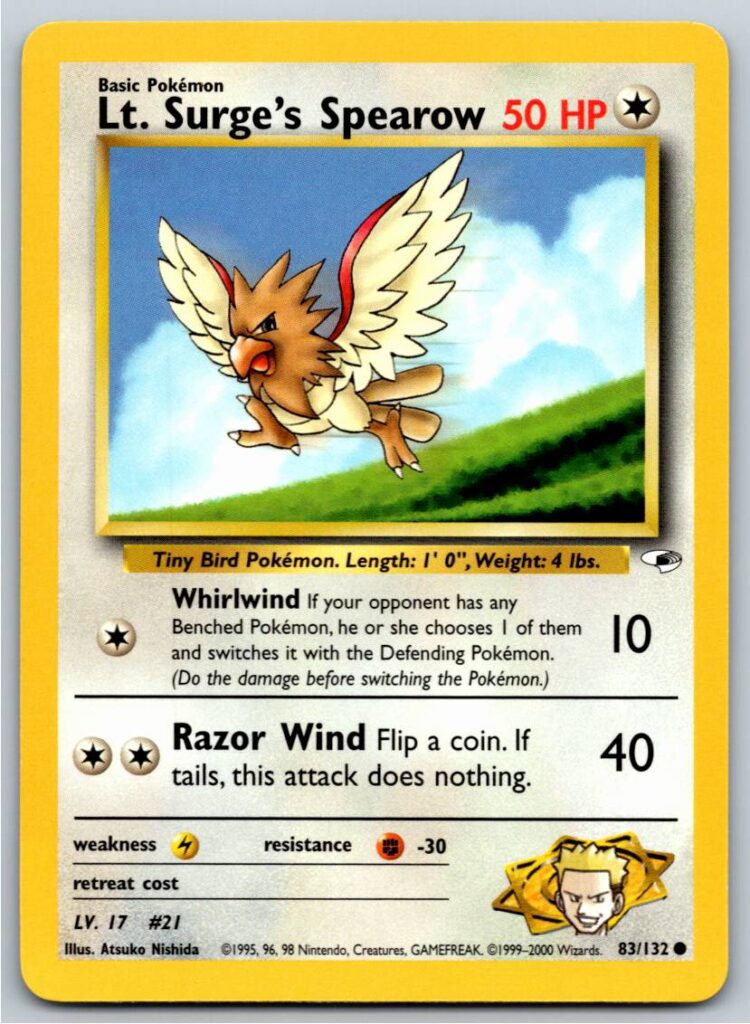 Lt. Surge's Spearow (83) (Normal - MP)