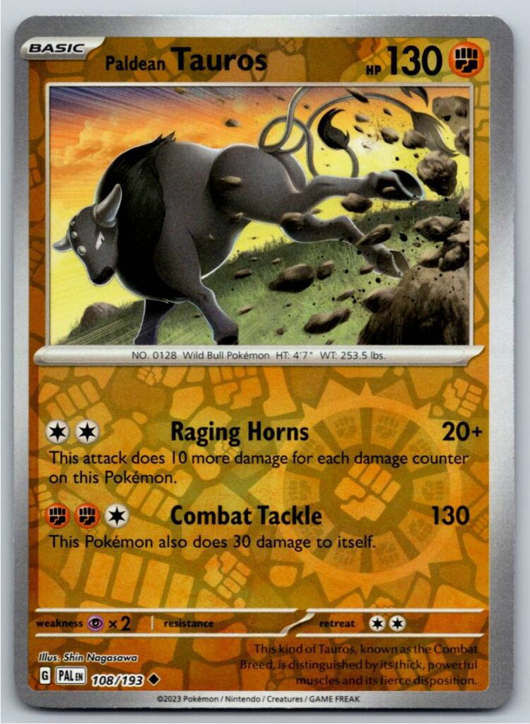 Paldean Tauros - 108/193 (Reverse Holofoil - NM)