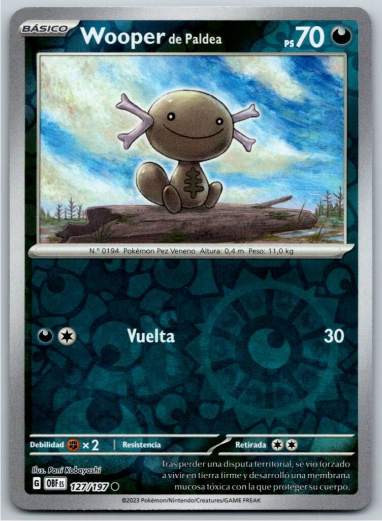 Paldean Wooper - 127/197 (Reverse Holofoil - NM)